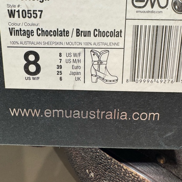 Emu Women's Vintage Brown Sheepskin Ankle Boots - Picture 8 of 8